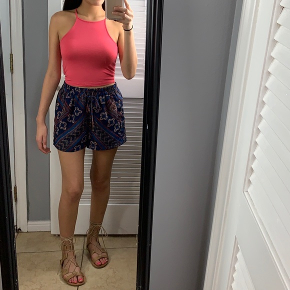 Skies Are Blue Pants - Anthropologie printed drawstring shorts